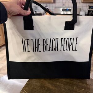We The Beach People Canvas Tote Bag - Black & White